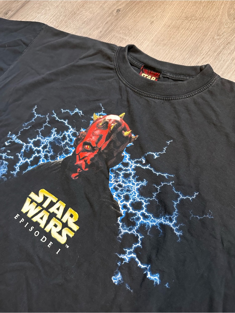 Vintage Star Wars Episode I Darth Maul Black Graphic Tee
